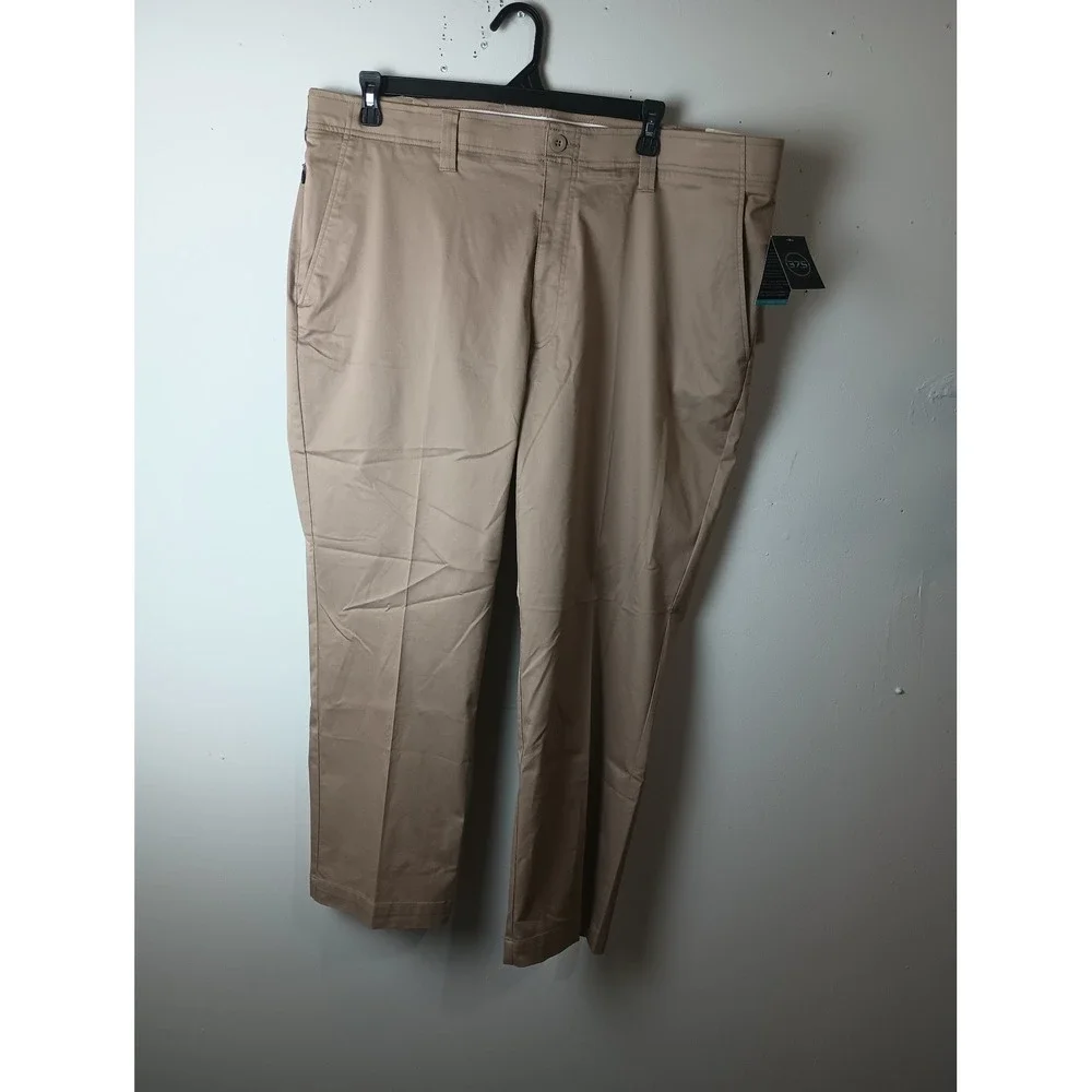 Oak Hill Tech Pant Mens 44x28 Khaki Straight Fit Stretch 37.5 Technology NWT
